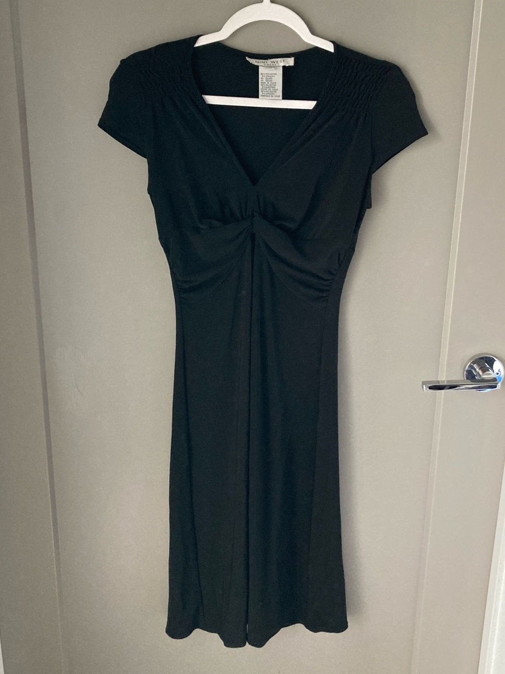 Nine West Black Knot-Front Midi Dress